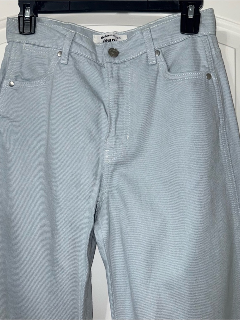 Reformation Cowboy High Rise Wide Leg Jean Womens Size 25 Light Blue - Picture 2 of 9